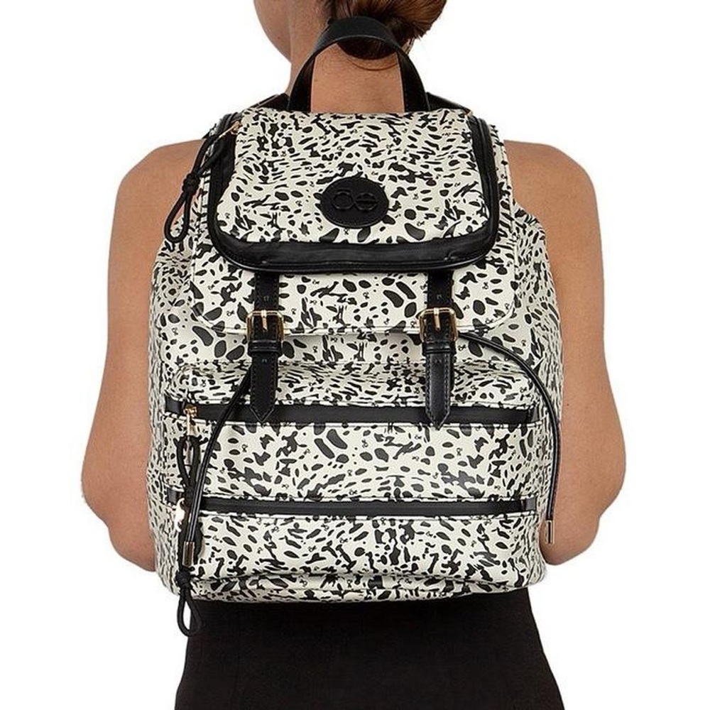 Cloe Black & White Print Backpack for Women